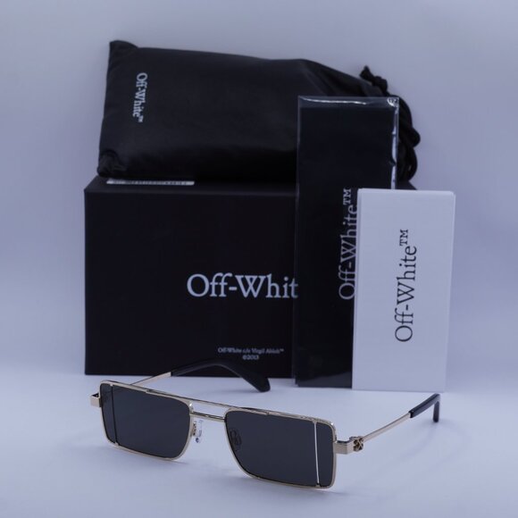 Off-White OERI14A CORTEZ 7607 Rectangle Sunglasses – Gold/Grey - Picture 5 of 11